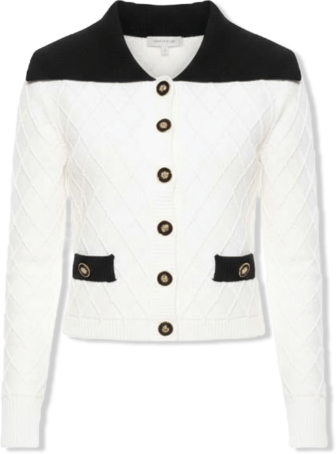 Women's Alina Fully Knit Cardigan with Contrast Collar