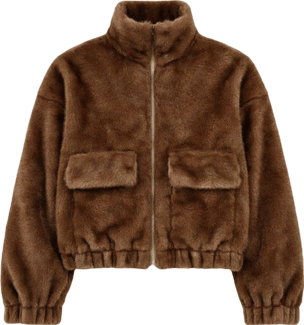 Women's Faux Fur Bomber Jacket