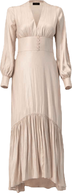 Women's V-Neck Long Sleeve Maxi Dress