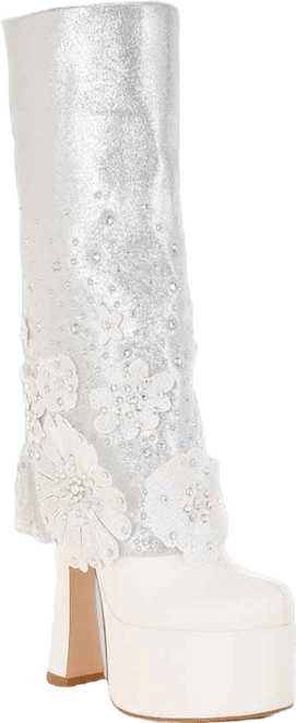 Women's Sundra Floral Applique Platform Heeled Boots