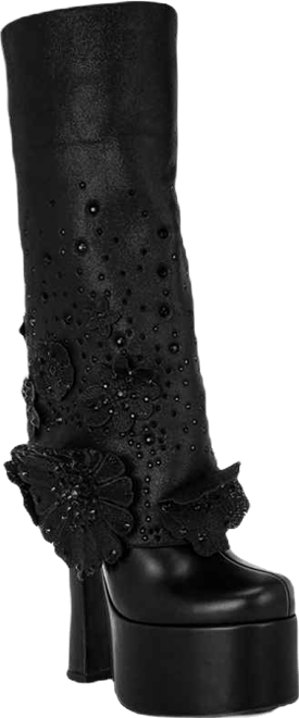 Women's Sundra Floral Applique Platform Heeled Boots