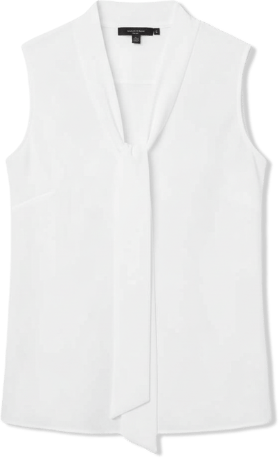 Women's Sleeveless Tie-Neck Top, Regular & Petite
