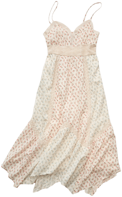 chinese dress ladies Long Sleeve White Polka Dot Tulle-Lace Midi Dress EU38 / Milk