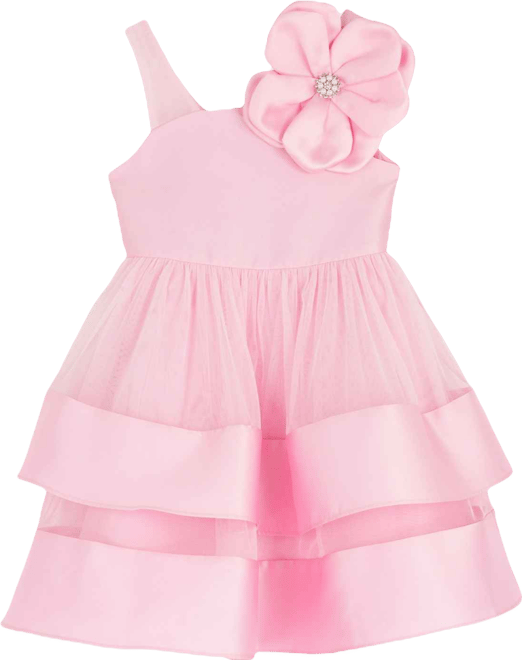 Girls' 2T-6X Mikado Sleeveless Mesh Skirt Dress