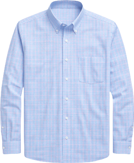 Men's Multi Plaid Long-Sleeve Dress Shirt