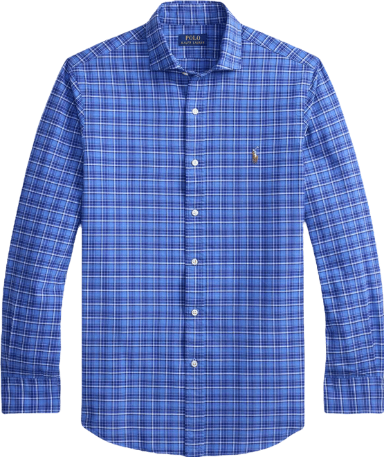 Men's Custom-Fit Plaid Oxford Shirt