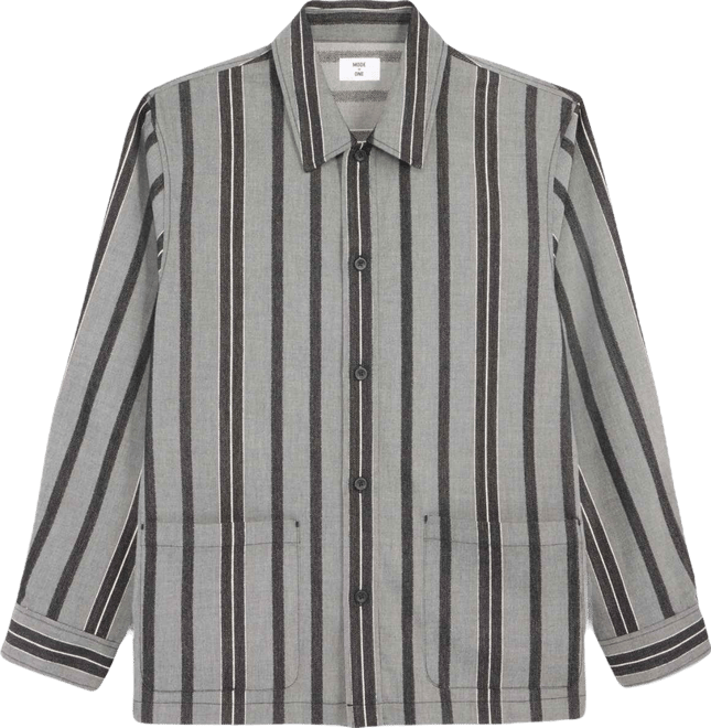 Men's Relaxed-Fit Striped Overshirt, Macy's Exclusive