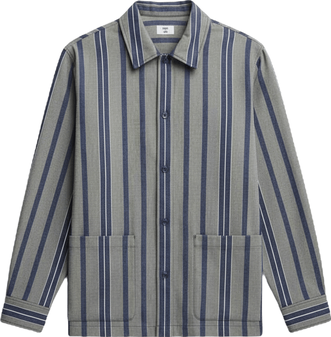 Men's Relaxed-Fit Striped Overshirt, Macy's Exclusive