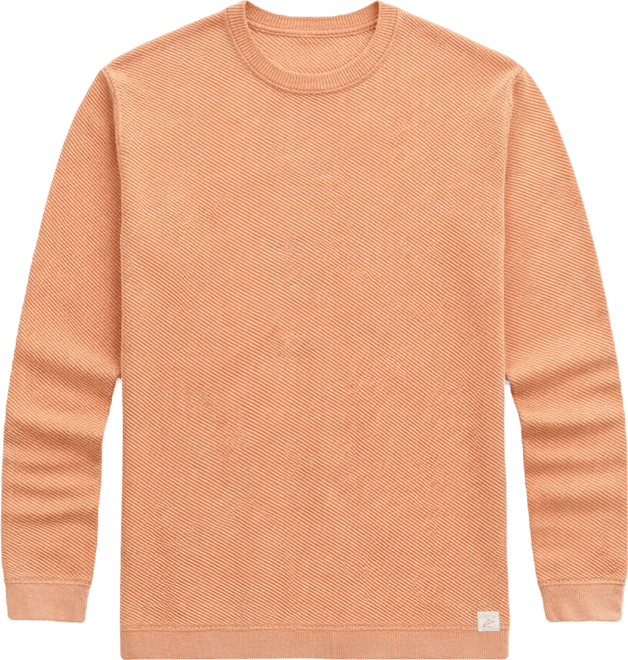 Men's Long Sleeve Crewneck Twill Stonewash Sweater