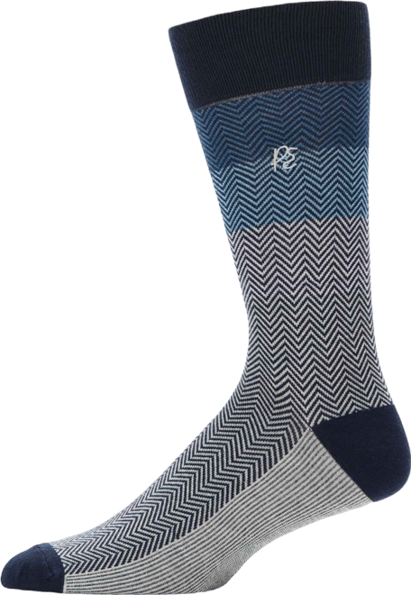 Men's Patterned Chevron Block Crew Socks