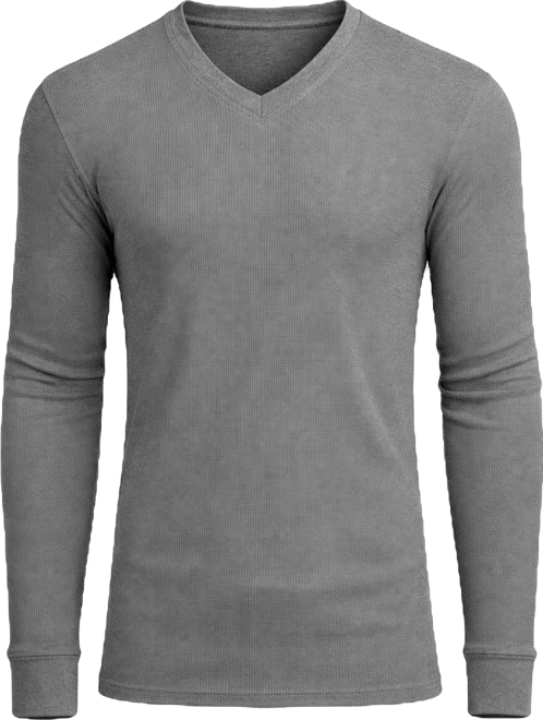 Men's Long-Sleeve Waffle-Knit V-Neck Thermal T-Shirt