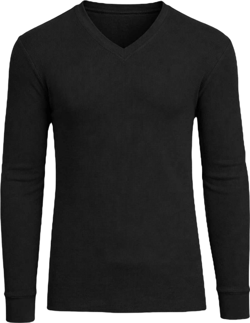 Men's Long-Sleeve Waffle-Knit V-Neck Thermal T-Shirt