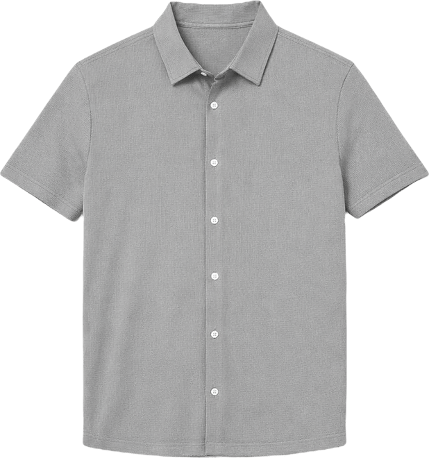Men's Office-Leisure Collection Button Front Seamless Short Sleeve Shirt