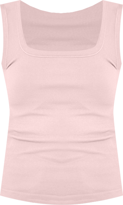 Women's Ribbed Seamless Square-Neck Tank Top, Created for Macy's