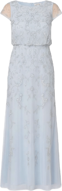 Women's Boat-Neck Short-Sleeve Beaded Blouson Gown