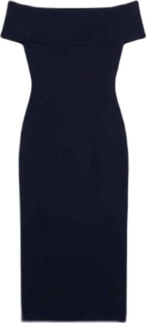 Women's Fold Over Off The Shoulder Midi Dress