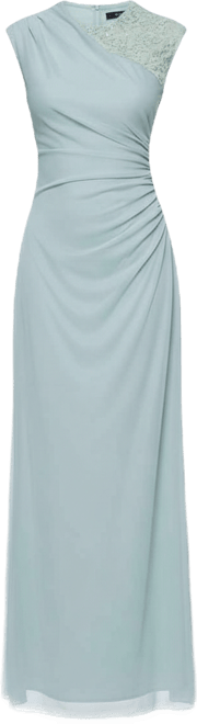 Betsy & Adam Women's Lace-Trim Ruched Jersey Gown