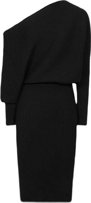 Women's Off-The-Shoulder Ribbed Midi Dress