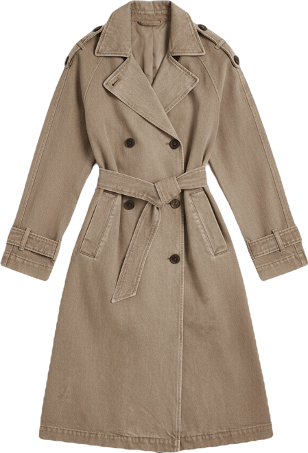 Women's Double Breasted Belted Trench Coat