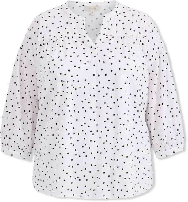 Plus Size Printed 3/4-Puff-Sleeve Top, Macy's Exclusive