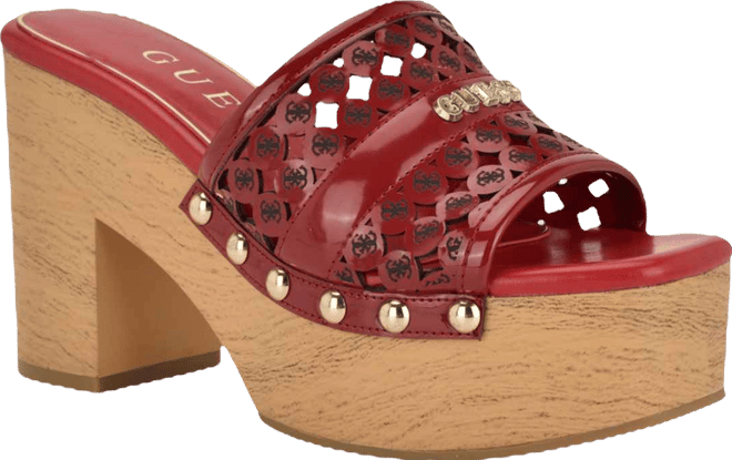 Womens Quill Wooden Platform Dress Sandals