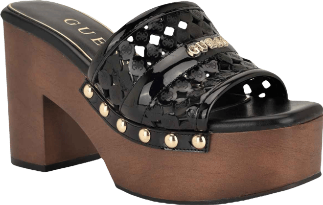 Womens Quill Wooden Platform Dress Sandals