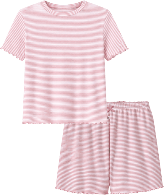 Women's Striped Top & Shorts, 2-Piece Set