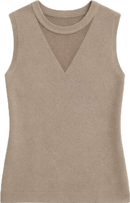 Women's Sleeveless Crewneck Sweater Top