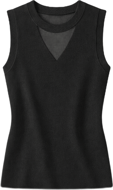 Women's Sleeveless Crewneck Sweater Top