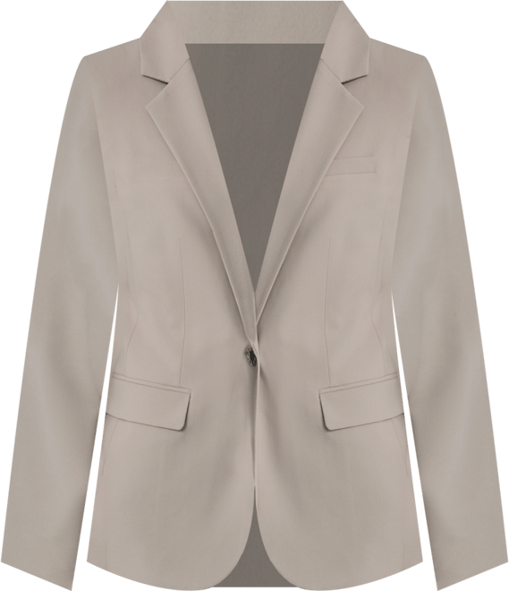 Women's Newspaper-Print One-Button Blazer