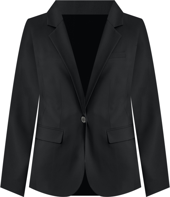 Women's Newspaper-Print One-Button Blazer