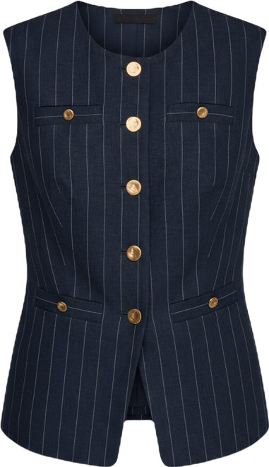 Women's Sleeveless Pinstripe Vest