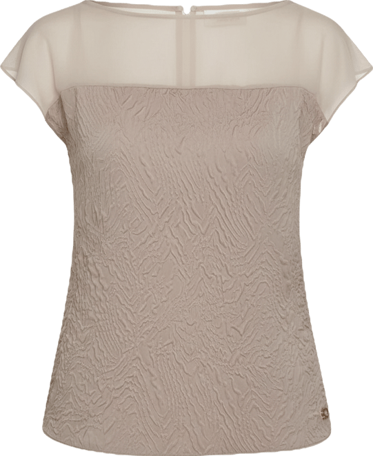 Women's Mixed Media Extended Shoulder Top