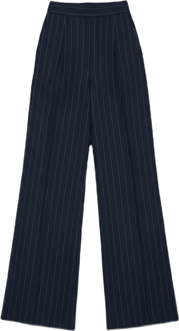 Women's Pinstripe High-Waist Wide Leg Pants