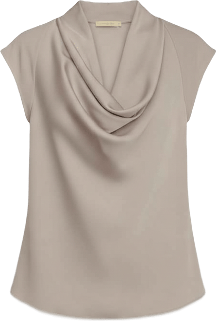 Women's Mixed Media Cowl Neck Top