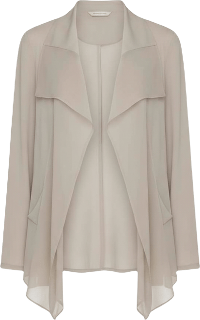 Women's Mixed Media Collared Neck Jacket