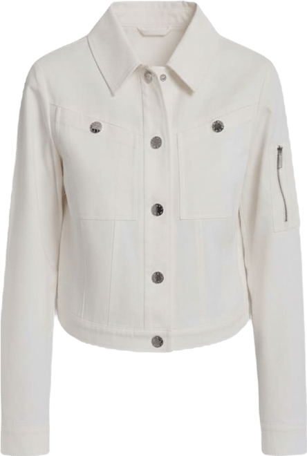 Women's Collared Twill Trucker Jacket