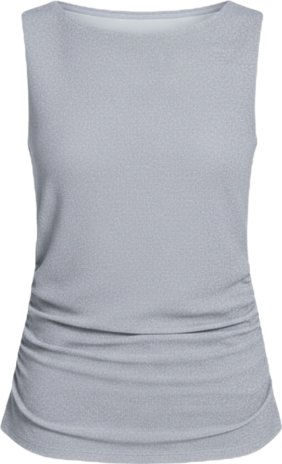 Women's Novelty Boat Neck Ruched Top