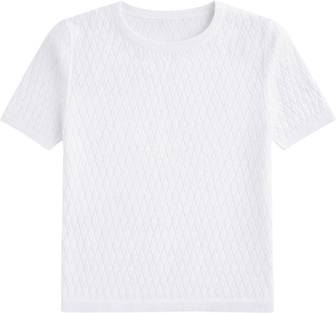 Women's Short-Sleeve Textured Sweater