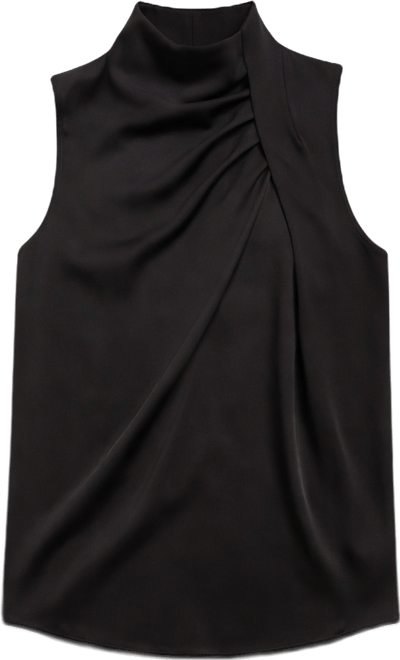 Women's Sleeveless Twist-Front Drape Blouse