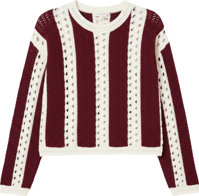 Petite Vertical Stripe Long-Sleeve Sweater, Macy's Exclusive