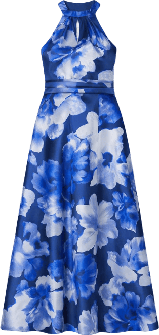 Women's Long Printed Halter Neck Ball Gown