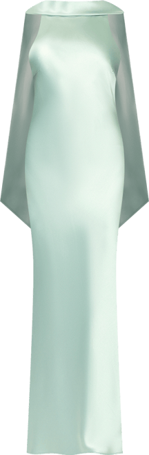 Women's Long Satin Halter Neck Ball Gown