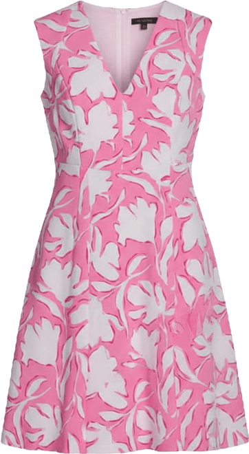 Women's Printed V-Neck Midi Dress