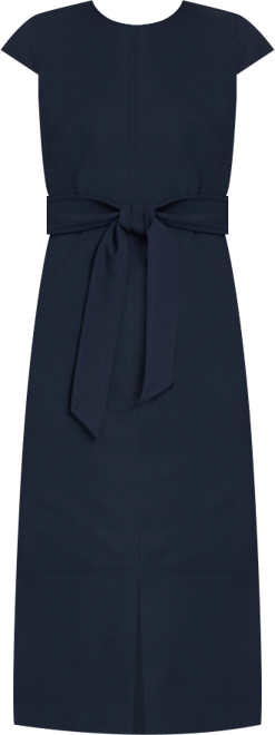 Women's Tie-Front Crewneck Midi Dress