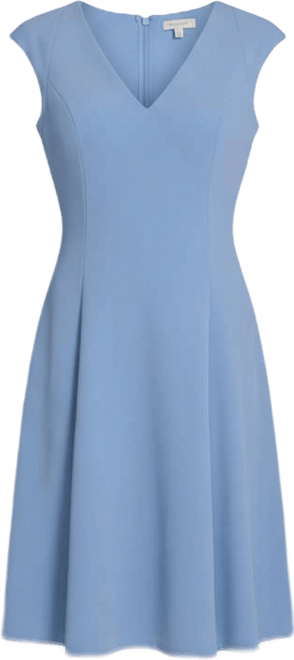 Women's Crepe V-Neck Midi Dress