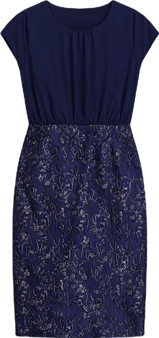 Women's Mixed-Media Jacquard Sheath Dress