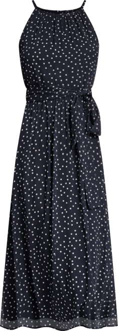 Women's Halter Fit And Flare Sleeveless Maxi Dress