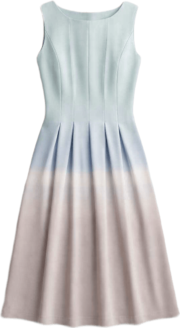 Women's Sleeveless Pleated Boat Neck Midi Dress