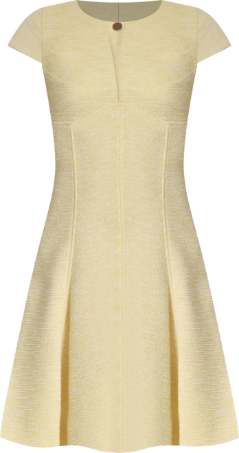 Women's Cap-Sleeve Crew Neck Fit and Flare Dress